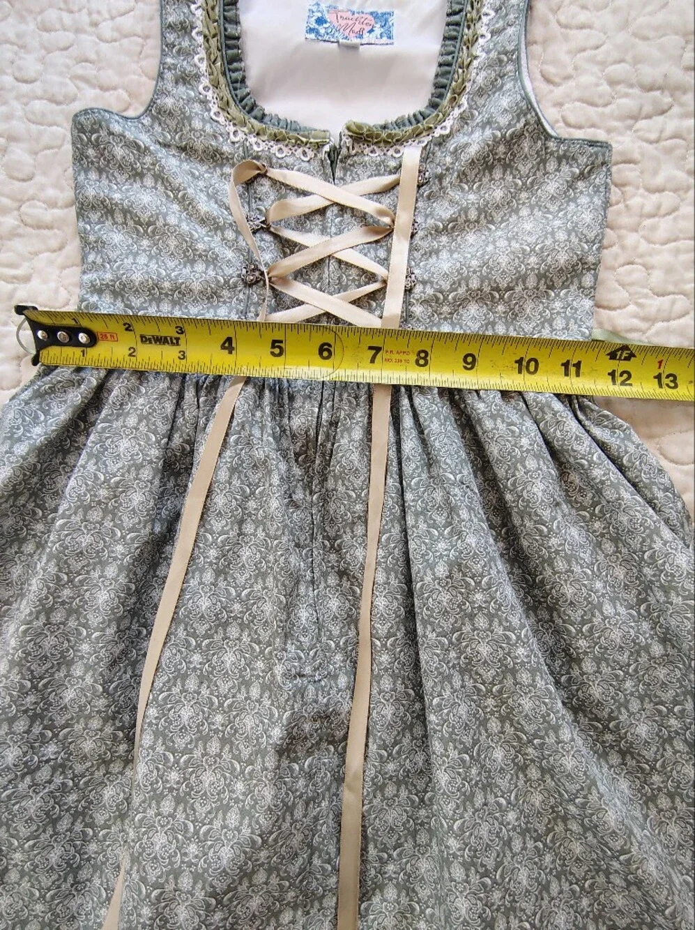 Stockerpoint Trachten Mädl Girls Dirndl Dress – Olive Green Floral.